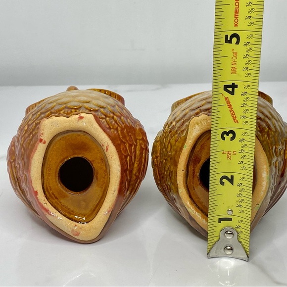 Set Of 2 Owl Figurines Ceramic Table Top Decor Autumn Fall Decoration - Picture 11 of 11